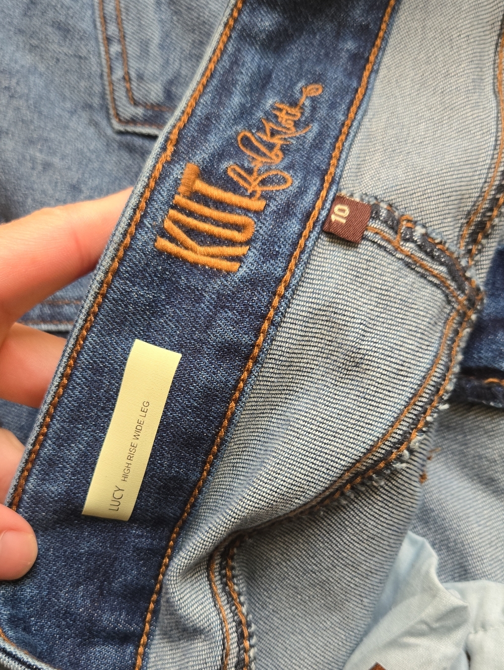Kut from the Kloth Dark Blue Wide Leg Jeans - Picture 6 of 7